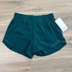 NWT Lululemon Hotty Hot High-Rise Lined Short 4" Storm Teal Women Size 10